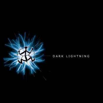 Dark Lightning logo with a glowing blue energy burst surrounding a stylised circular symbol.
